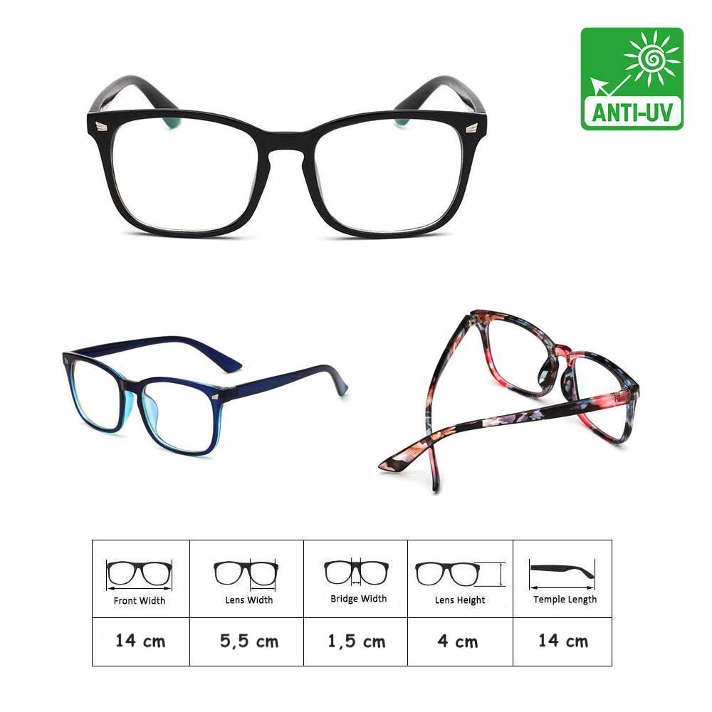 Kacamata Anti Radiasi [ Transparan ] Blue Ray Lens - Pria dan Wanita - Design Korea - HM454 FREE Kot