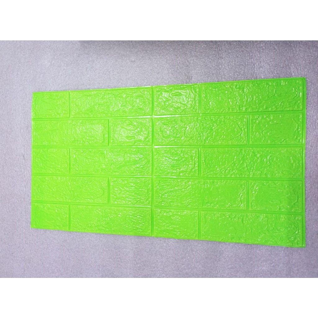 INFY - R535 Wallpaper Dinding Foam 3D Kecil Motif Batu Bata / Walpaper Stiker Dinding Dekorasi Kamar-HIJAU TERANG