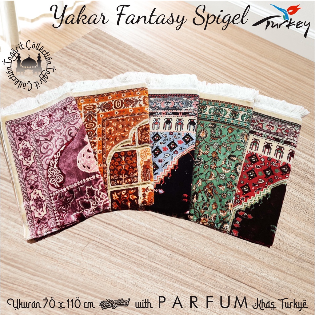 Sajada Turki Tebal dan Wangi Sajaah Karpet Turki Premum Yakar Karpet, Ukuran70x110cm