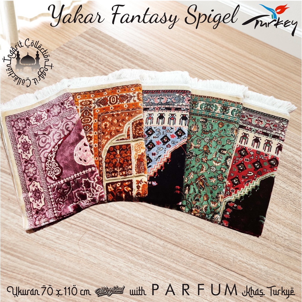 Sajada Turki Tebal dan Wangi Sajaah Karpet Turki Premum Yakar Karpet, Ukuran70x110cm