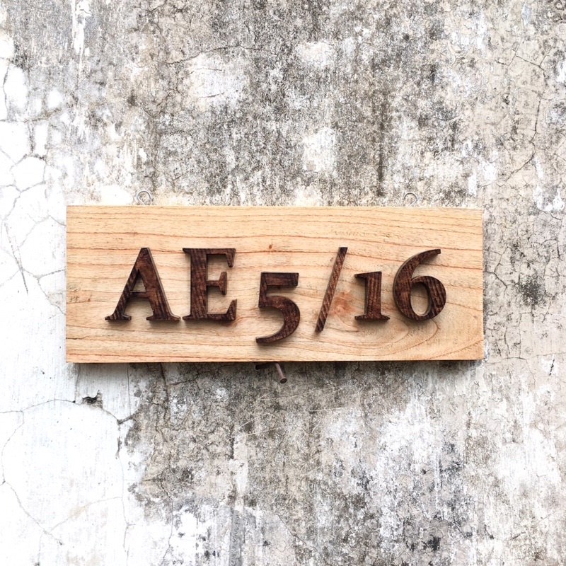 Nomor rumah kayu laser cutting