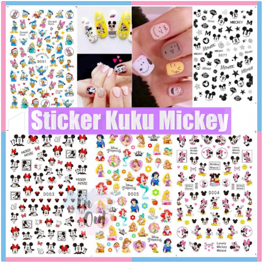 Sticker Kuku Disney Mickey Minnie Donald Winnie the pooh Nail Art / Stiker kuku tipis Manicure Pedicure KU032