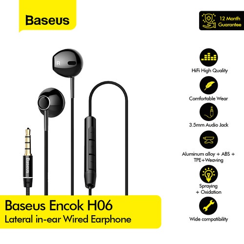 BASEUS Encok in-ear Wired Earphone H06 lateral - NGH06