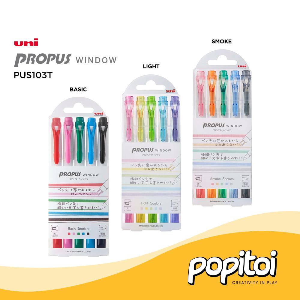 

UNI Propus Window Highlighter SET (5 Colors) Basic Light Smok* St*bi*o Marker