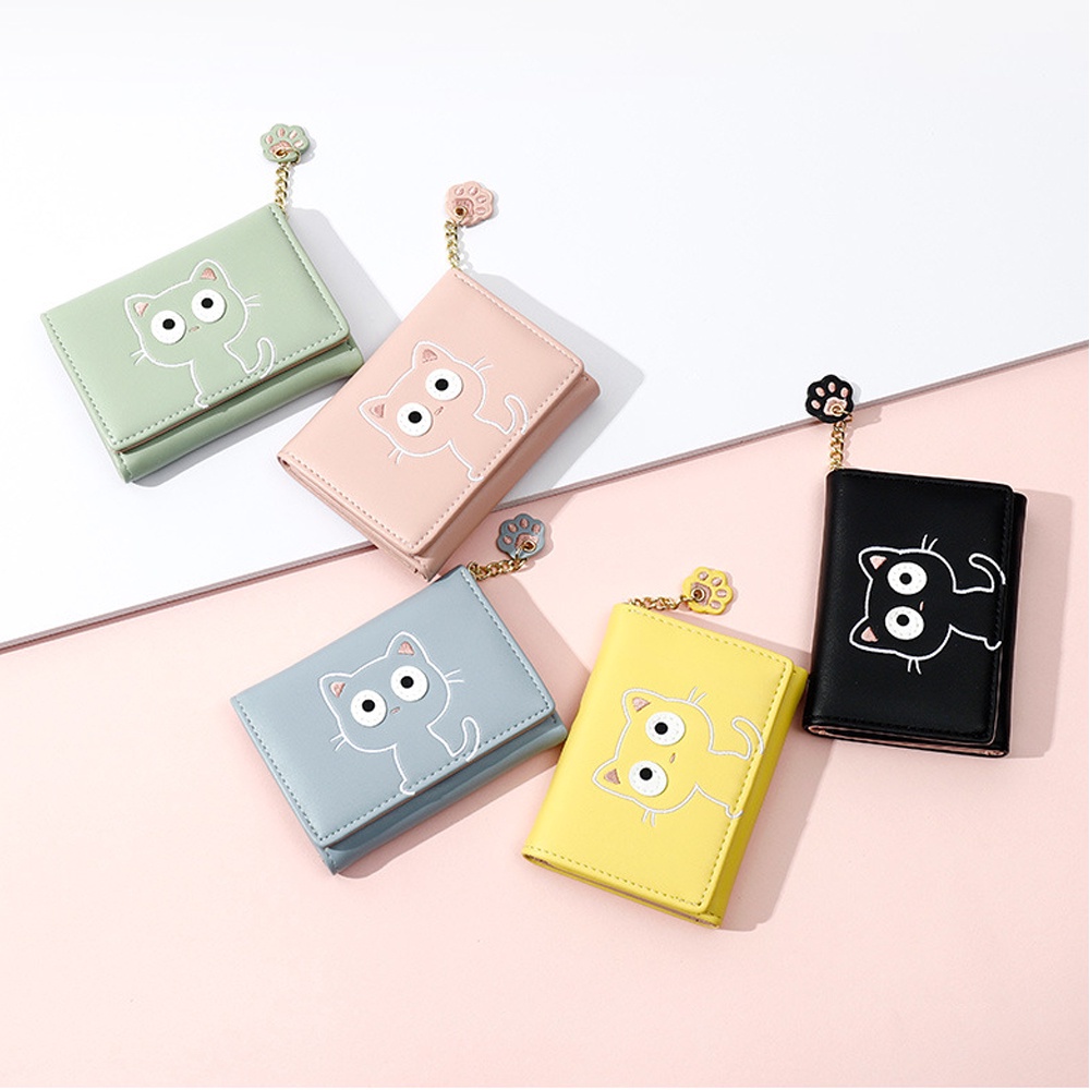 Dompet motif Kucing lucu Dompet Wanita Kecil Bahan Kulit PU Leather Premium Y929591