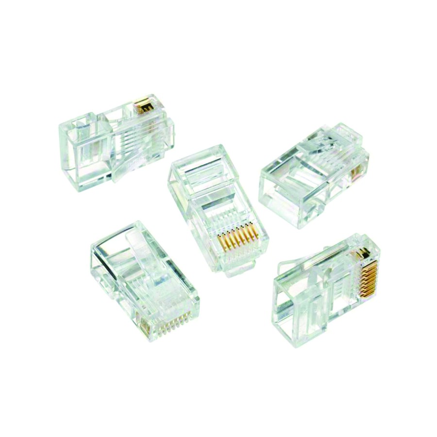 RJ45100 | CONNECTOR RJ45 CAT 5 BEST 100 PCS (TRANSPARANT)