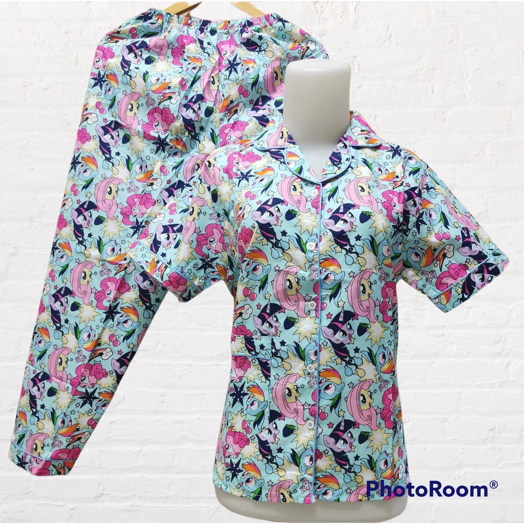 LFF Baju Tidur Wanita Piyama CP Motif Karakter-KUDA PONI BIRU