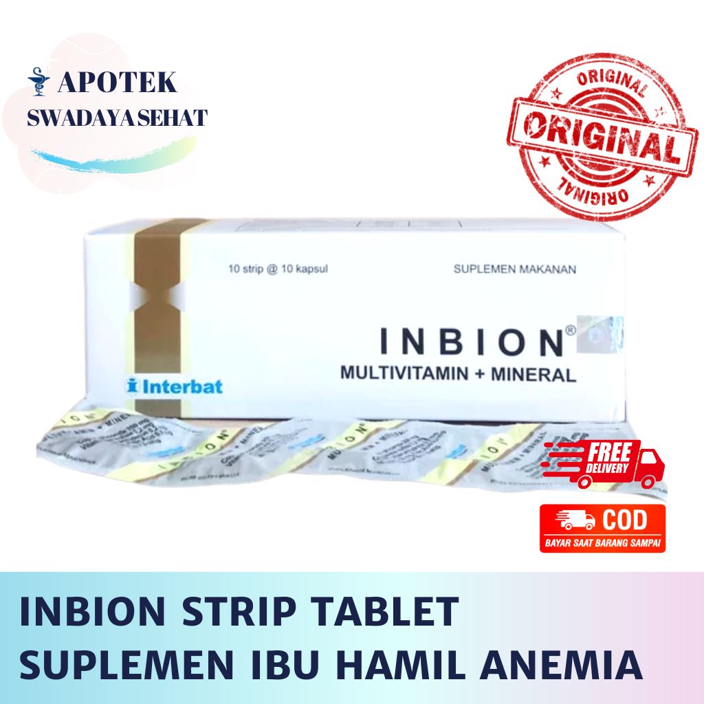 INBION Strip Tablet - Multivitamin Mineral Ibu Hamil Anemia Kekurangan Zat Besi Darah