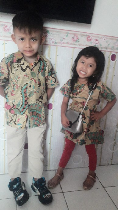 Couple Batik Ayah Anak Motif Merak Size Terlengkap 1-10tahun