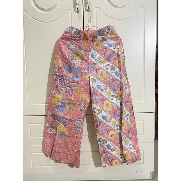 Celana kulot batik 7/8 sage pink