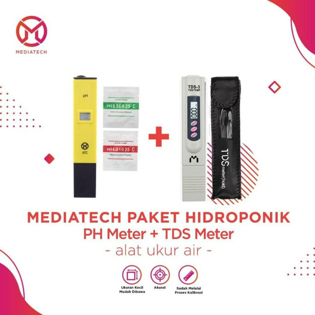 Mediatech Paket Alat Ukur pH Meter &amp; TDS Tester Digital Air Akuarium Hidroponik  - G004