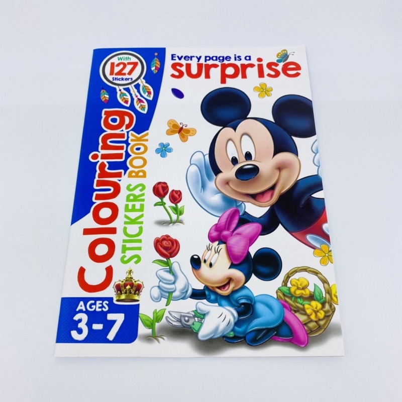 

buku mewarnai / buku sticker anak activity book mickey mouse hello kitty