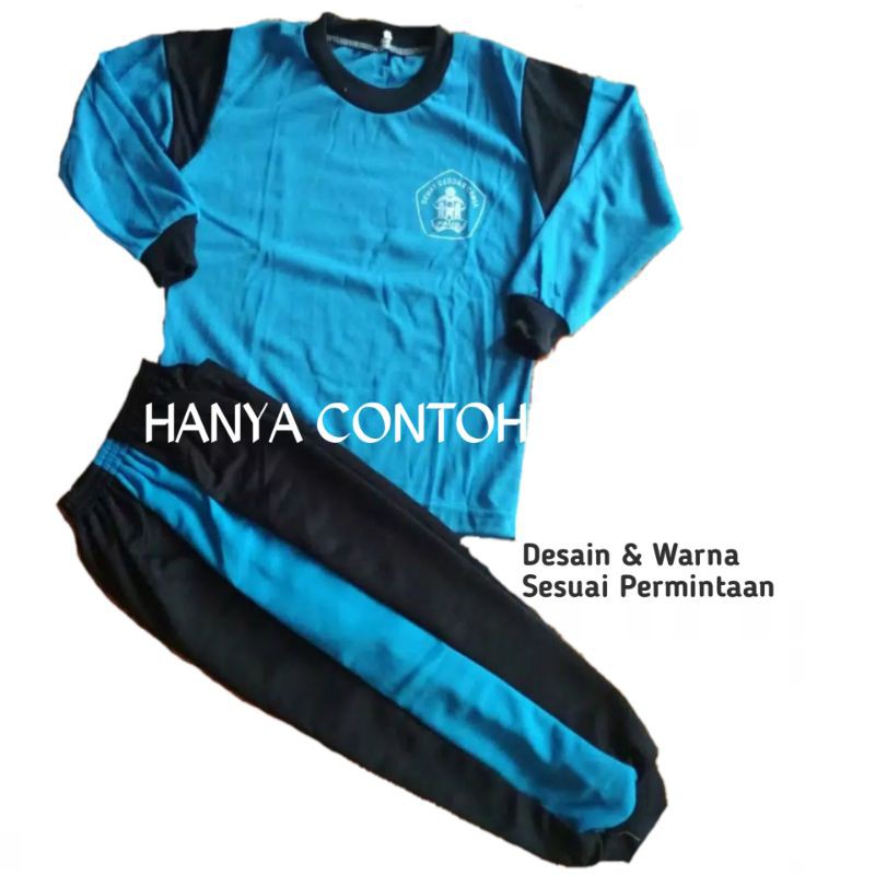 Set Seragam Olahraga Anak TK PAUD Baju Kaos Celana Pendek Training