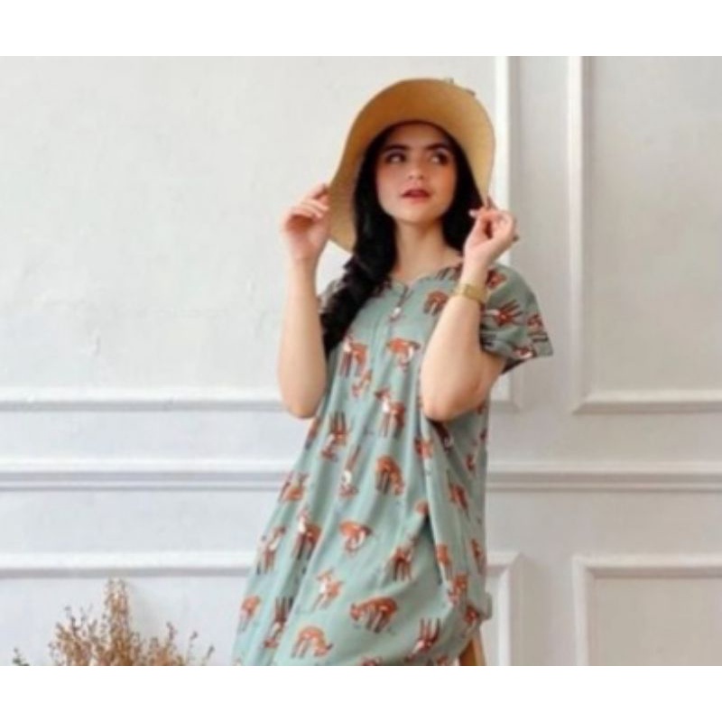 Daster Panjang Selutut Busui Kekinian Non RuffleAFERO-DSTR SLTUT (RUSA)