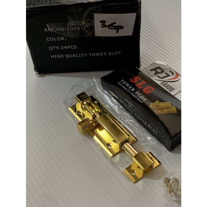 Grendel Kotak Aluminium SLG Soligen Kuning GP - 3&quot;