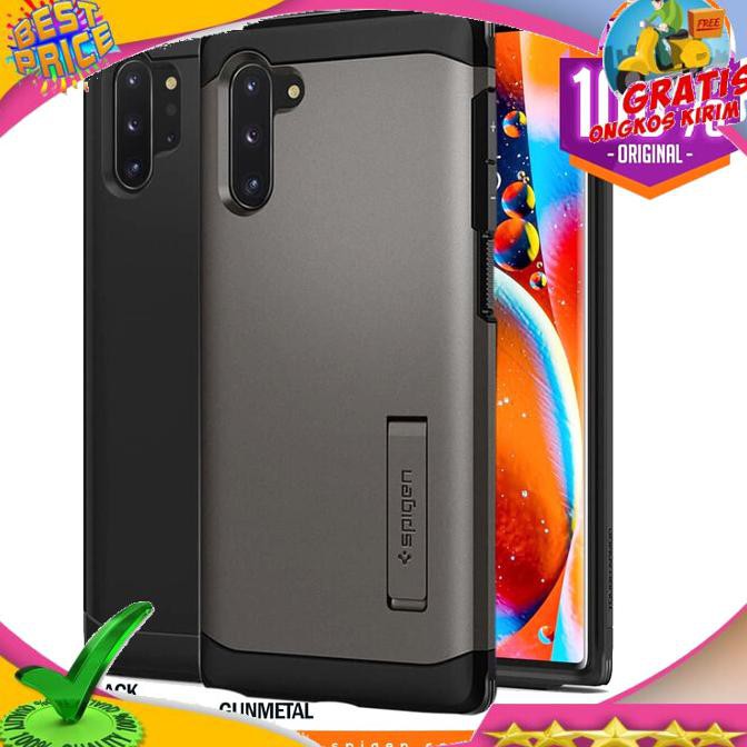 NEW PRODUK CASE GALAXY NOTE 10 PLUS / NOTE 10 SPIGEN TOUGH ARMOR ANTI SHOCK - BLACK, NOTE 10 PLUS