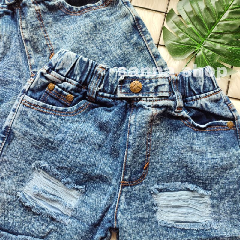 Hotpants Celana jeans pendek anak Perempuan Denim ripped sobek rumbe anak cewek tiktok