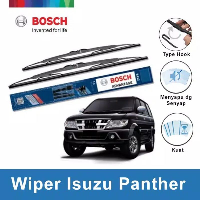 Isuzu panther BOSCH WIPER KACA MOBIL SEPASANG KARET DEPAN BERGERAK PEMBERSIH AIR HUJAN DEBU KACA