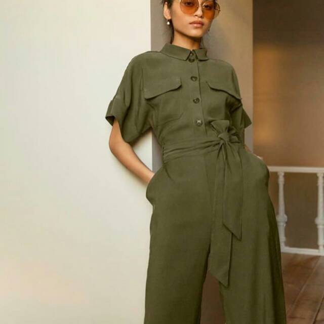 army green jumpsuit h&m