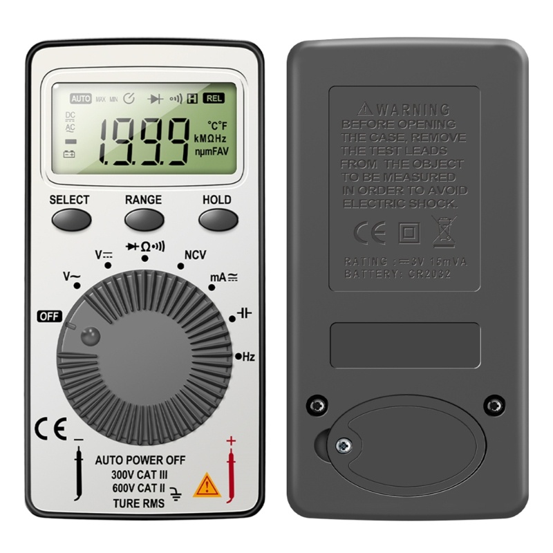 Multimeter Digital 1999 Hitungan Dengan Layar LCD Tanpa Kontak Deteksi Tegangan Otomatis