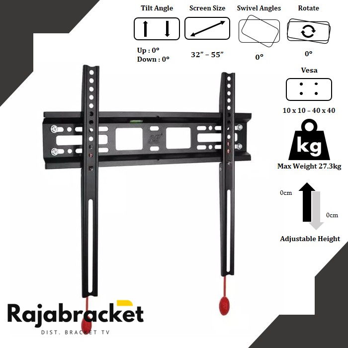 Bracket Braket TV 32 40 43 50 55 inch, Bracket TV FIX Model NB D2F Self Lock Assistant Feature