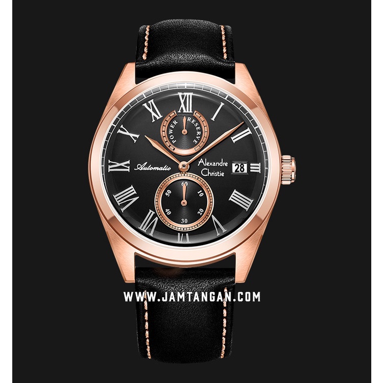 Alexandre Christie AC 3040 MA Automatic Man Black Dial Black Leather Strap