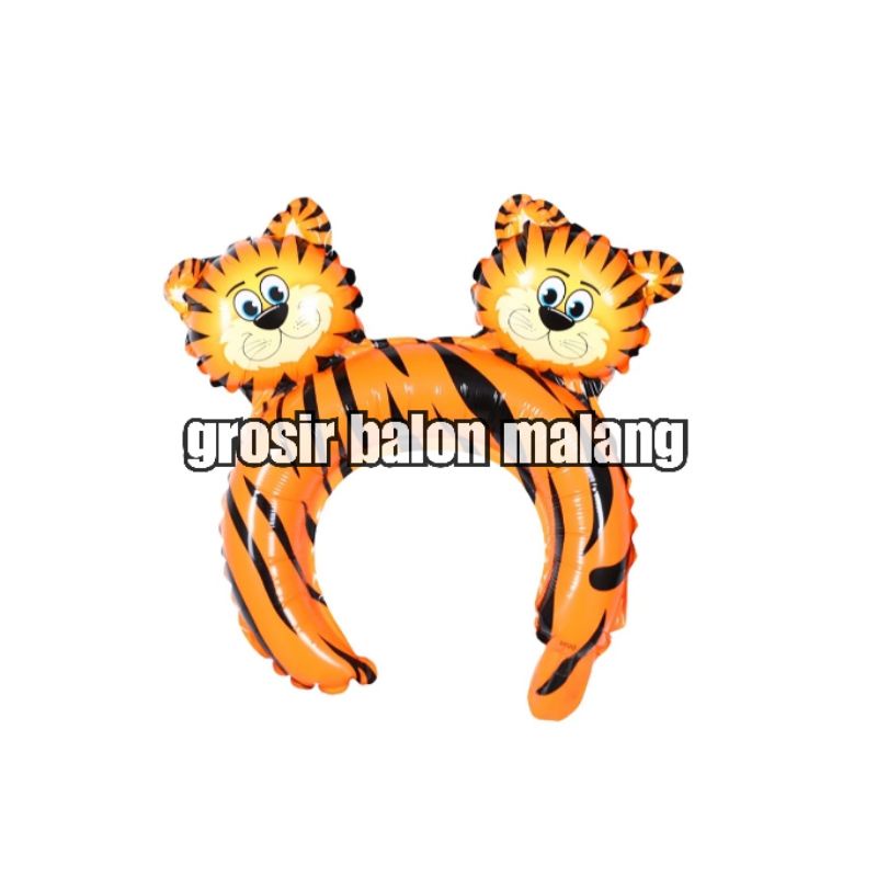 balon bando headband hiasan kepala mahkota macan animal hewan harimau tiger