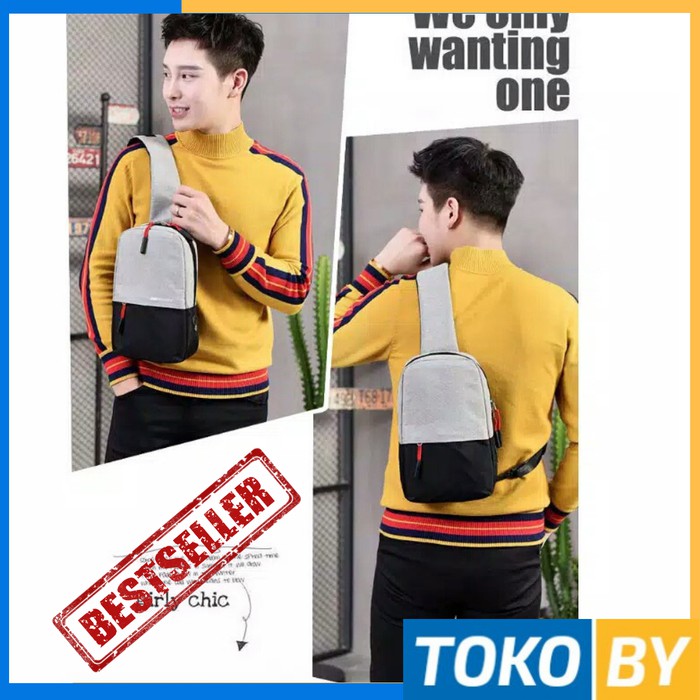 Unik TAS SELEMPANG PRIA KANVAS SLING BAG SLEMPANG CANVAS PUNGGUNG COWOK Murah