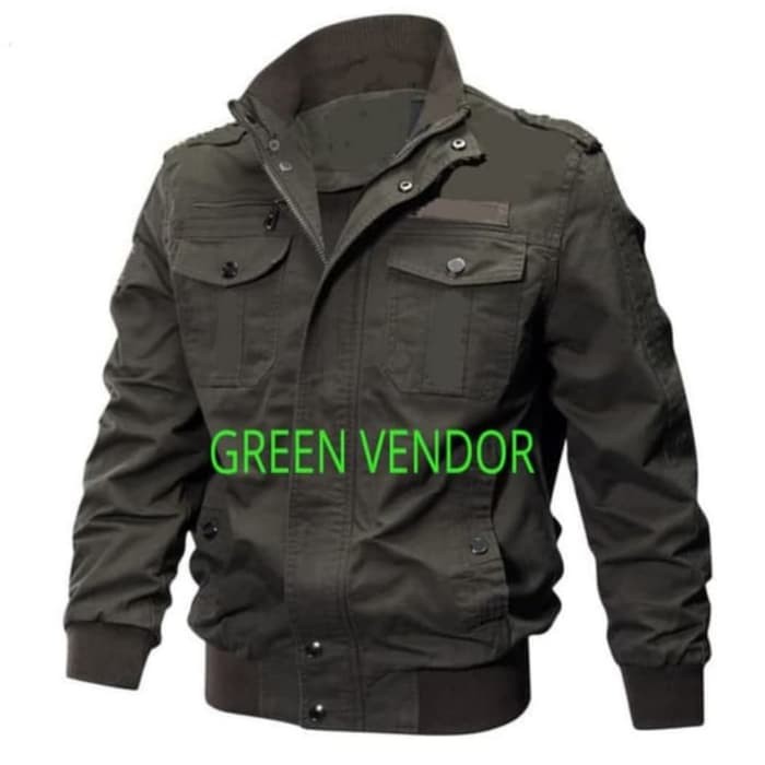 Jaket Pria Korea Tren Bisbol Seragam Pemuda Kasual Perkakas P BI861  Bomber Big Size Army 3Xl Sd 8