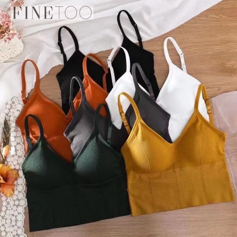 FINETOO FT06 Sport Bra Busa Tanpa Kawat Atasan Tanktop Crop Top Push Up Camisol Gym Fitness Jogging