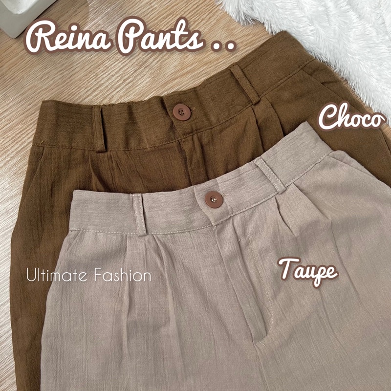 Kulot Linen Crinkle 897 - Celana Kulot Kancing Wanita - Trouser Pants Reina Kekinian Terbaru