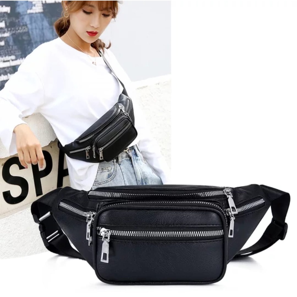 ( zwq ) Tas Pinggang Waistbag Import Pria Wanita, Tas Wanita Import Pinggang Selempang TW003