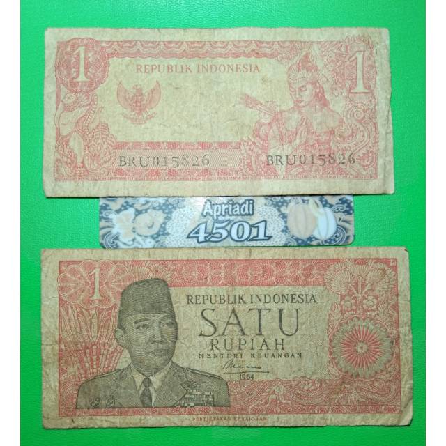 UK143 UANG KUNO ASLI 1 RUPIAH SERI SOEKARNO/SUKARNO TAHUN 1964 KOLEKSI UANG LAMA MAHAR NIKAH #VF-