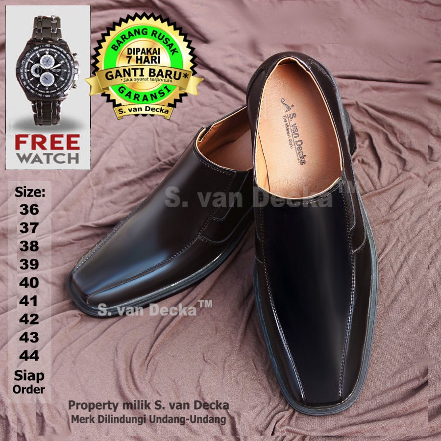 Sepatu Formal Pria S.van Decka J-TK018X+Bonus Jam