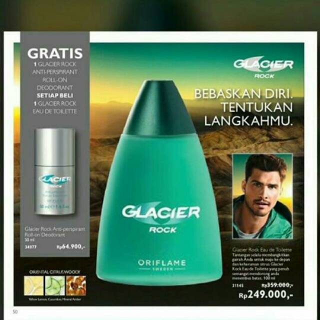 (Free Glacier Deodorant) GLACIER Rock Eau de Toillet /Oriflame