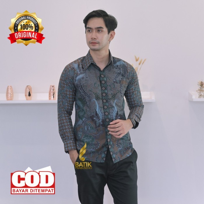 BATIK COUPLE BATIK PRABUSENO PRIA PANJANG TUNIK WANITA NADA SARIMBIT - M