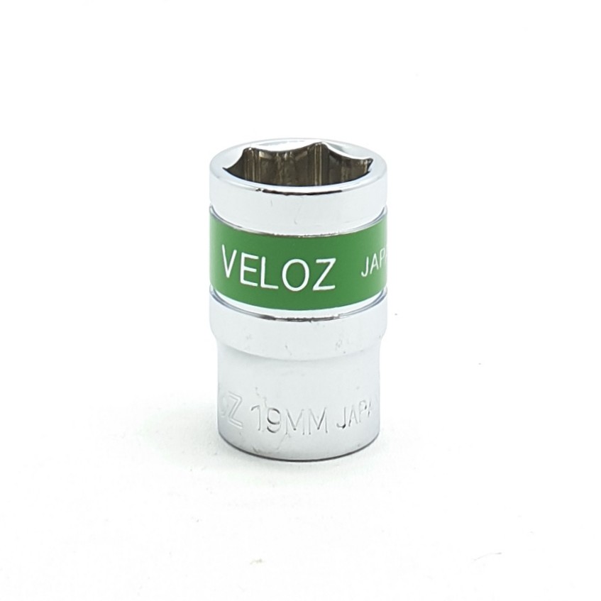 Veloz Premium 19mm Kunci Mata Sok Sock Socket 19mm 6PT 1/2&quot; Chrome Vanadium Steel