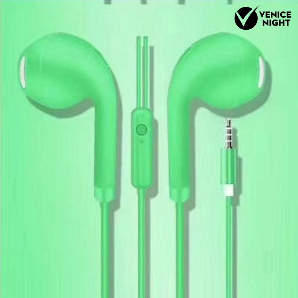 (VNEP) (Berkabel) U19 Macaron Headset Earphone Musik Stereo Universal 1.2m Dengan Mic