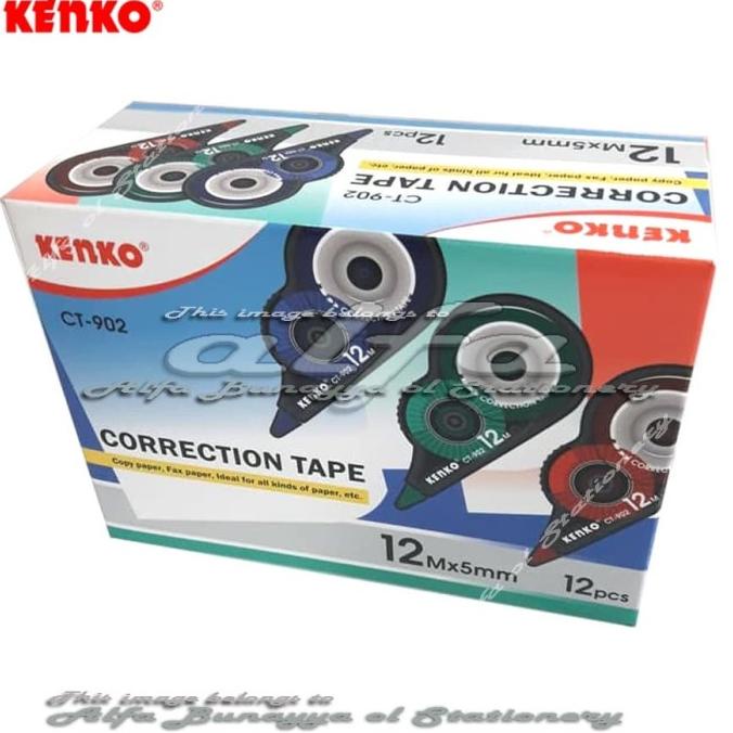 

KENKO Correction Tape 12m CT 902 (12pc) Tip x 12 Meter Tipe Ex Roll