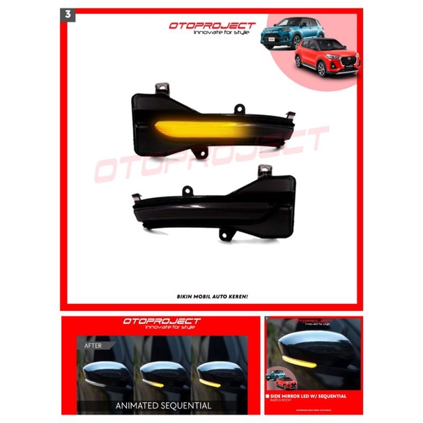 Side Mirror Led w/ Sequential Raize Rocky 2021 / Sein Running Spion Raize Rocky Otoporoject