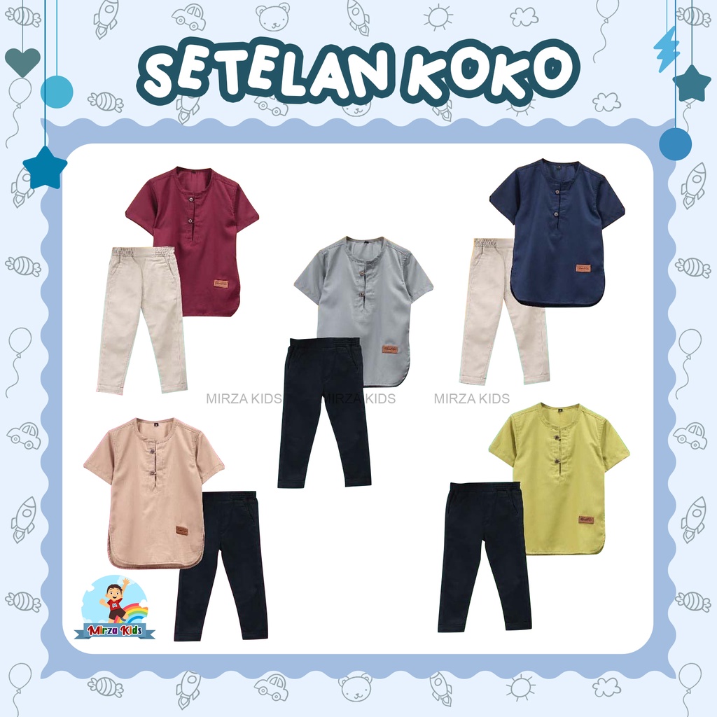SETELAN KOKO BAJU MUSLIM ANAK BY HONEST KIDS SIZE 2-12 TAHUN
