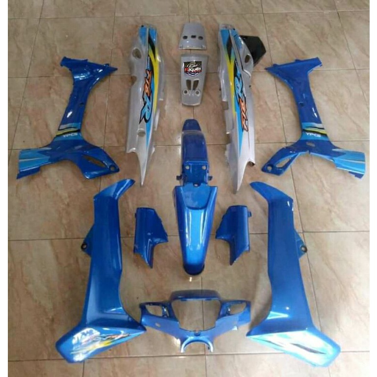 Cover Body Fizr F1zr Full Set Halus Cover Bodi Yamaha Fiz r FizR Biru Silver
