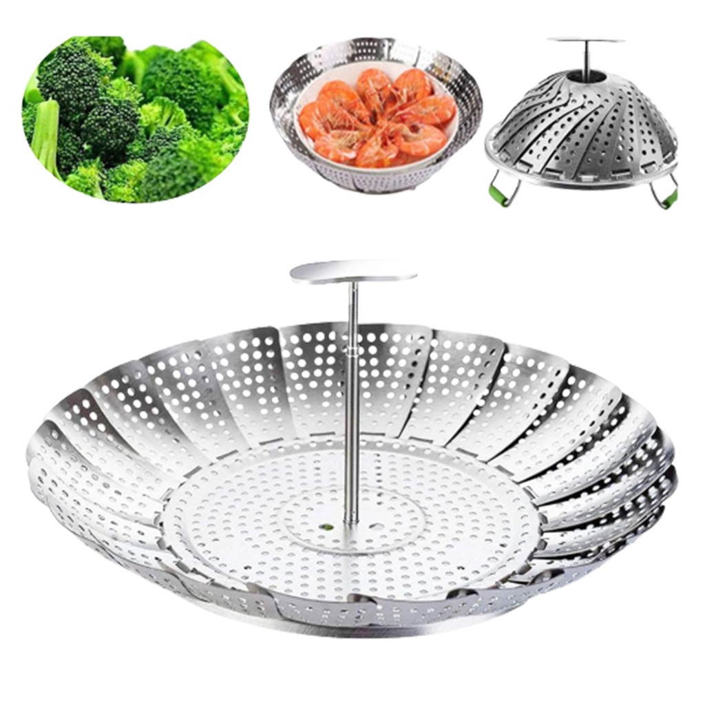 Alat Kukus Steamer Dimsum Kukusan Lipat Stainless Panci Wajan Kukus Multifungsi Vegetable Steamer