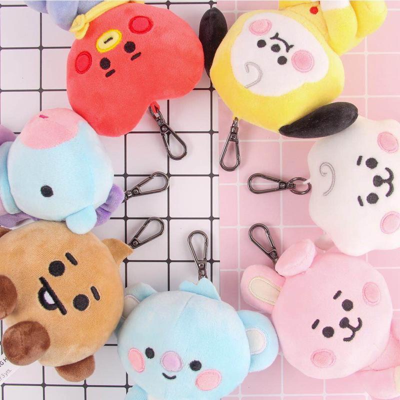 Ready Stock KPOP BTS BT21 Baby 12cm Seated Doll TATA COOKY CHIMMY KOYA SHOOKY MANG RJ Baby Plush Keychain-1