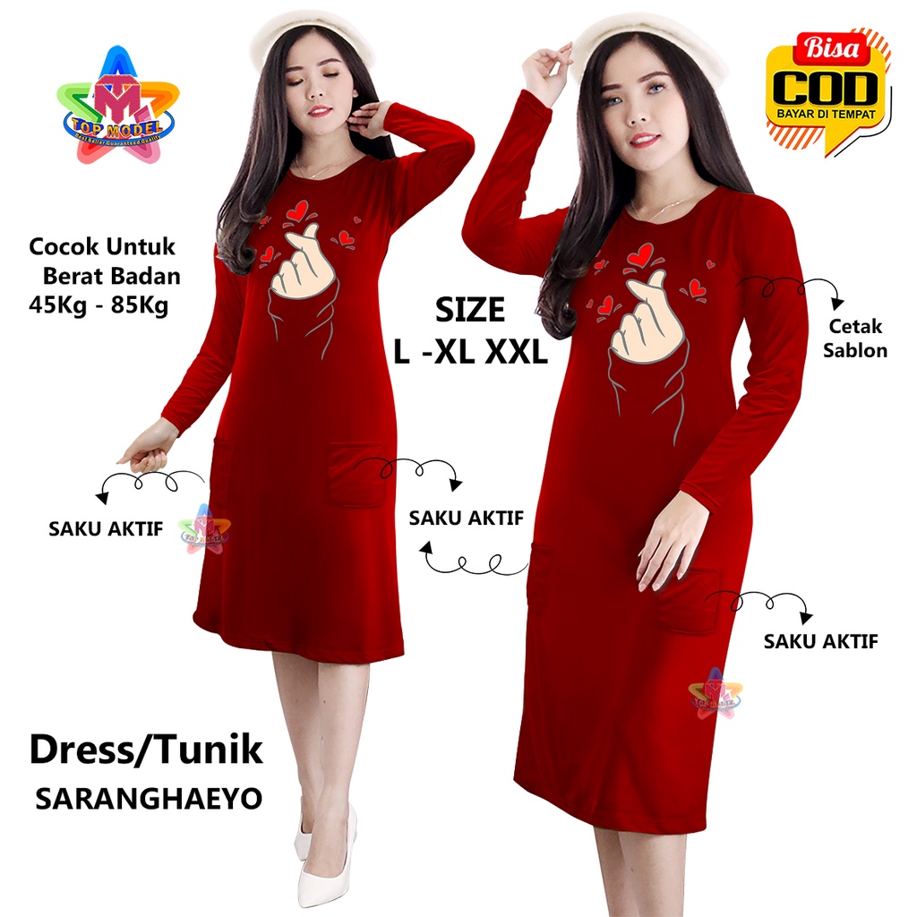 Tunik Wanita Long Drees SARANGHAEYO TOP MODEL 0007 BISA COD &amp; Gratis Ongkir Tunic Bahan Fleece terry,dewasa, Dress Daster santai Perempuan Santai Baju Tidur Baju Selutut Daster ABG Dewasa Baju Kekinian Baju Terbaru Baju Terlaris Dres Paling Tren Daster CW