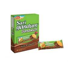 

ROMA SARI GANDUM SANDWICH SUSU & COKLAT (KEMASAN KOTAK) 1 KOTAK ISI 12 PCS/CAMILAN