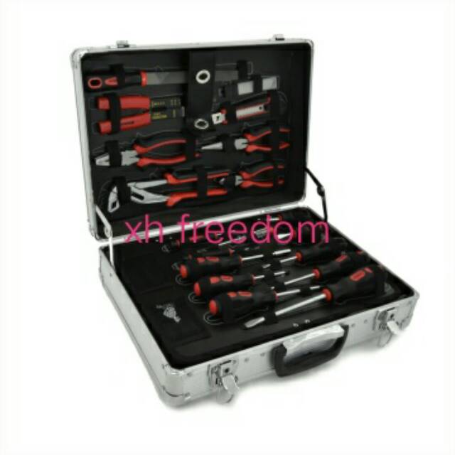 KRISBOW TOOL KIT DENGAN KOTAK ALUMINIUM 109 TOOLs