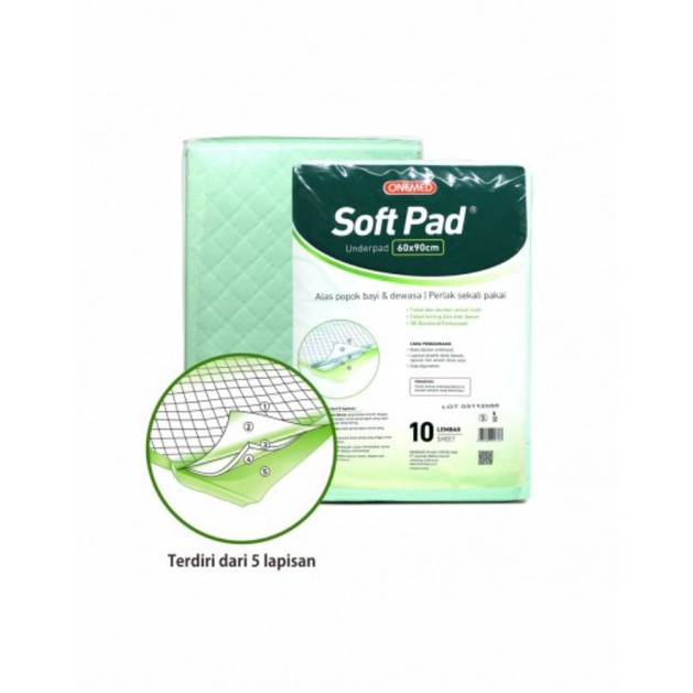 SOFTPAD Underpad / Perlak 60x90 size XL perlak alas pipis 1 pack isi 10 lembar