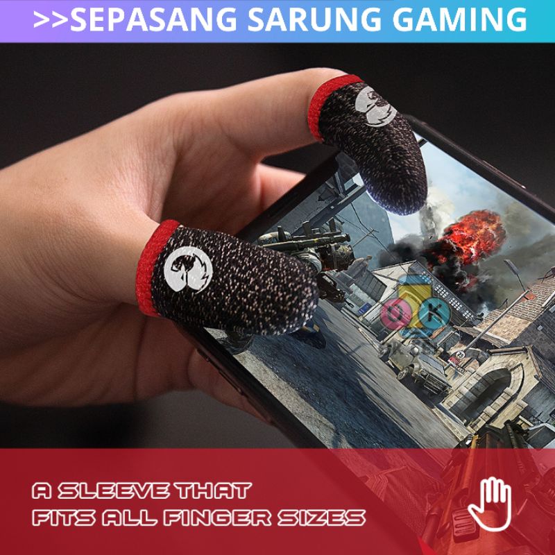 Sarung Gaming Jari Jempol Anti Keringat / Sarung Gamers Anti Basah Sensitif Premium