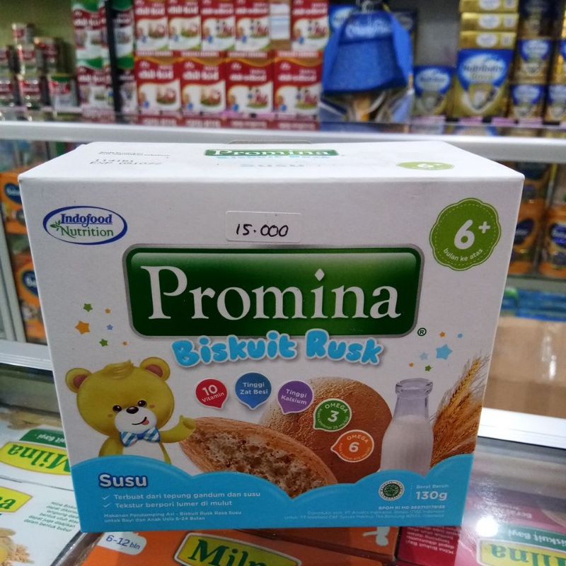 PROMINA BISKUIT RUSK 6+ 130G BERAS MERAH , SUSU, KACANG HIJAU